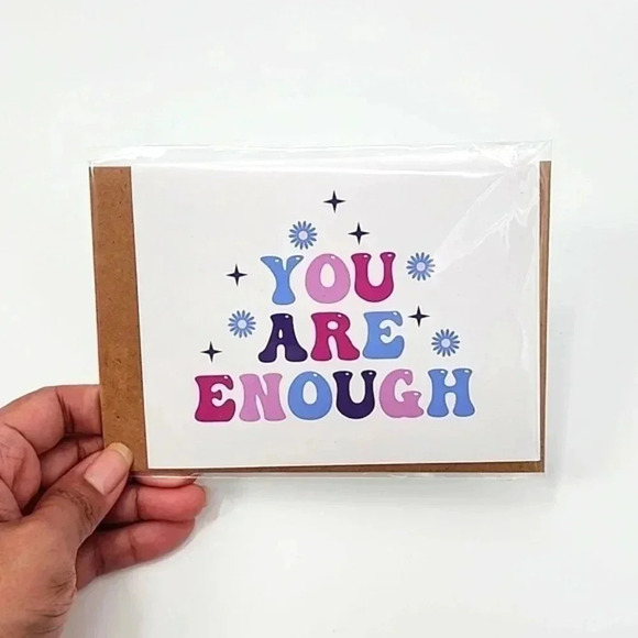 You Are Enough Handmade Blank Greeting Card 4x6 - Picture 1 of 1